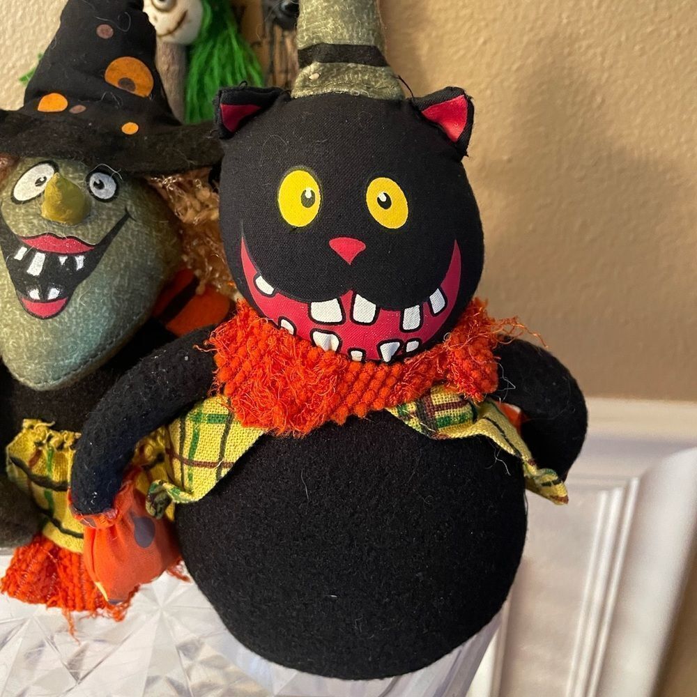 Halloween Bean Bag Characters Witch Cat plus Halloween Pencils Decorations - Picture 7 of 14